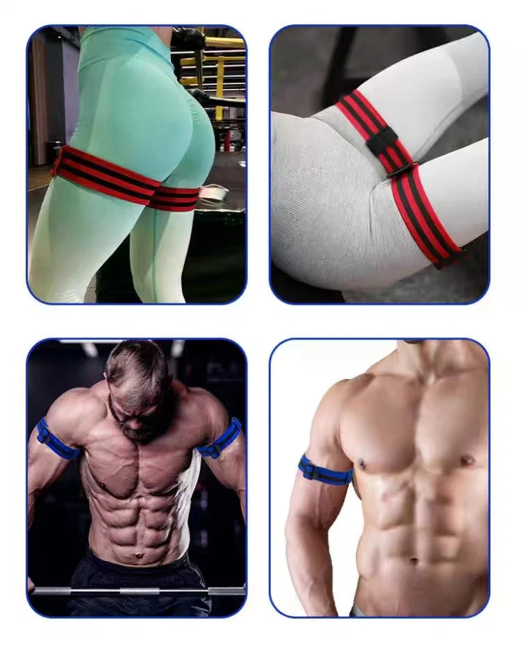 Blood Flow Restriction Bands for Arms & Legs, Occlusion BFR Training Bands Elastic Resistance Straps for Muscle Growth Gym Fitne
